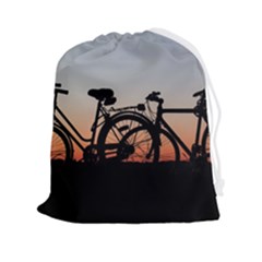Bicycles Wheel Sunset Love Romance Drawstring Pouch (2xl) by Amaryn4rt