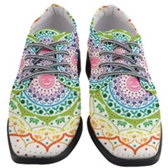 Mandala Pattern Rainbow Pride Women Heeled Oxford Shoes