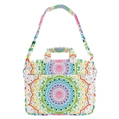 Mandala Pattern Rainbow Pride Macbook Pro 16  Shoulder Laptop Bag by Vaneshop