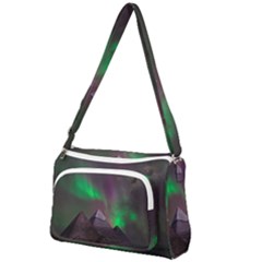 Fantasy Pyramid Mystic Space Aurora Front Pocket Crossbody Bag by Grandong