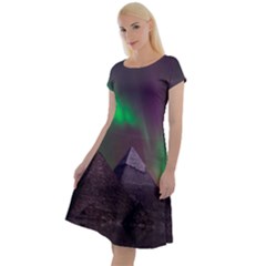 Fantasy Pyramid Mystic Space Aurora Classic Short Sleeve Dress by Grandong