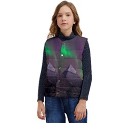 Fantasy Pyramid Mystic Space Aurora Kid s Button Up Puffer Vest	 by Grandong