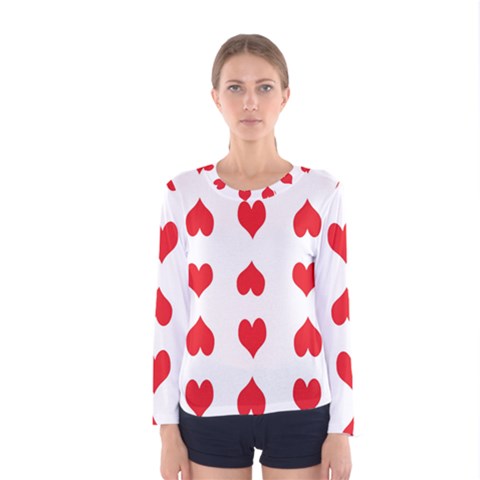 Heart Red Love Valentines Day Women s Long Sleeve T-shirt by Bajindul