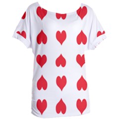 Heart Red Love Valentines Day Women s Oversized T-shirt by Bajindul