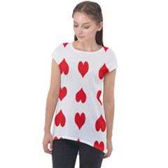 Heart Red Love Valentines Day Cap Sleeve High Low Top by Bajindul