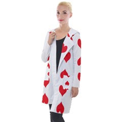 Heart Red Love Valentines Day Hooded Pocket Cardigan by Bajindul