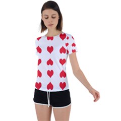Heart Red Love Valentines Day Back Circle Cutout Sports T-shirt