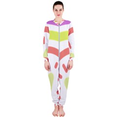 Rainbow Boho Colors Pastel Heart Onepiece Jumpsuit (ladies) by Ndabl3x