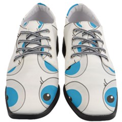 Eyes Comic Cartoon Fun Funny Toon Women Heeled Oxford Shoes