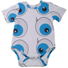 Eyes Comic Cartoon Fun Funny Toon Baby Short Sleeve Bodysuit by Ndabl3x