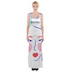 Art Womens Lovers Thigh Split Maxi Dress by Ndabl3x
