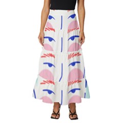 Art Womens Lovers Tiered Ruffle Maxi Skirt