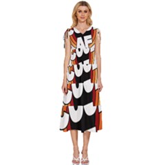 Cool Af Cool As Super V-neck Drawstring Shoulder Sleeveless Maxi Dress by Ndabl3x