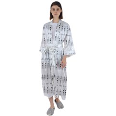 Jingle Bells Song Christmas Carol Maxi Satin Kimono