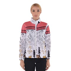 Santa Claus Cabin Hut Campfire Women s Bomber Jacket by Ndabl3x