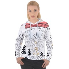 Santa Claus Cabin Hut Campfire Women s Overhead Hoodie by Ndabl3x