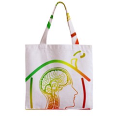 Throughts Construct Does Face Zipper Grocery Tote Bag by Ndabl3x
