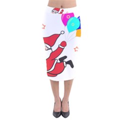 Nicholas Santa Claus Balloons Stars Velvet Midi Pencil Skirt by Ndabl3x