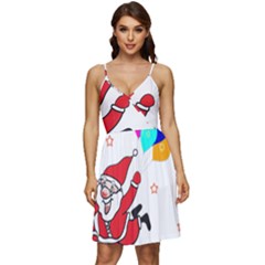 Nicholas Santa Claus Balloons Stars V-neck Pocket Summer Dress  by Ndabl3x