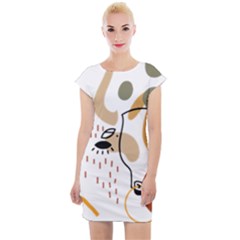 Abstract Bull Art Design Cap Sleeve Bodycon Dress by Ndabl3x
