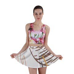 Abstract Hand Vine Lines Drawing Mini Skirt