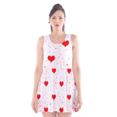 Hearts Romantic Love Valentines Scoop Neck Skater Dress by Ndabl3x