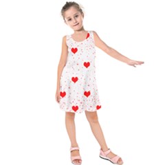 Hearts Romantic Love Valentines Kids  Sleeveless Dress by Ndabl3x