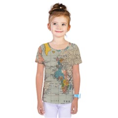 Vintage World Map Kids  One Piece T-shirt