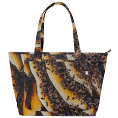 Yellow And Black Bees On Brown And Black Back Pocket Shoulder Bag  by Ndabl3x