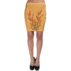 Yellow Flowers Flowers Watercolor Bodycon Skirt