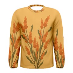 Yellow Flowers Flowers Watercolor Men s Long Sleeve T-Shirt