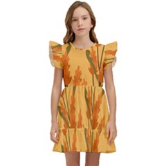 Yellow Flowers Flowers Watercolor Kids  Winged Sleeve Dress