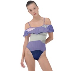 Summer Season Nature Frill Detail One Piece Swimsuit by Grandong