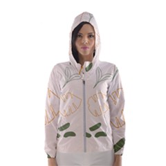 Cherries Flower Leaves Floral Women s Hooded Windbreaker by Grandong