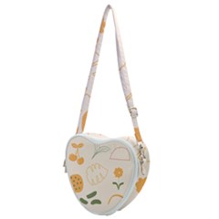 Cherries Flower Leaves Floral Heart Shoulder Bag