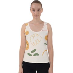 Cherries Flower Leaves Floral Velvet Tank Top