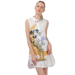 Poster Map Flag Lotus Boat Ha Noi Vietnam Sleeveless Shirt Dress by Grandong