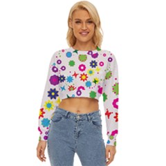 Floral Colorful Background Lightweight Long Sleeve Sweatshirt by Grandong