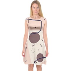 Sky Clouds Stars Starry Cloudy Capsleeve Midi Dress by Grandong