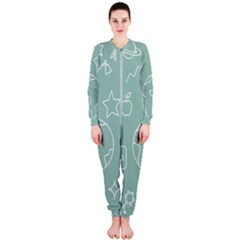 Board Chalk School Earth Book Onepiece Jumpsuit (ladies) by Grandong