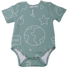 Board Chalk School Earth Book Baby Short Sleeve Bodysuit by Grandong