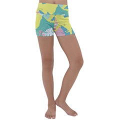 Plants Eaves Border Frame Kids  Lightweight Velour Yoga Shorts