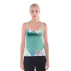 Plant Leaves Border Frame Spaghetti Strap Top by Grandong
