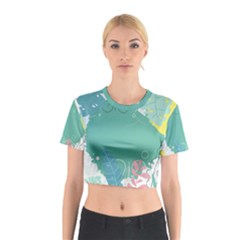 Plant Leaves Border Frame Cotton Crop Top by Grandong