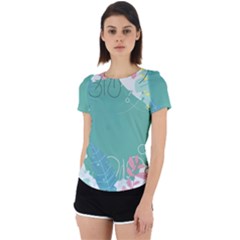 Plant Leaves Border Frame Back Cut Out Sport T-shirt by Grandong