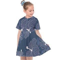 Flowers Petals Leaves Foliage Kids  Sailor Dress