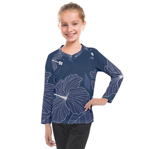 Flowers Petals Leaves Foliage Kids  Long Mesh T-shirt by Grandong