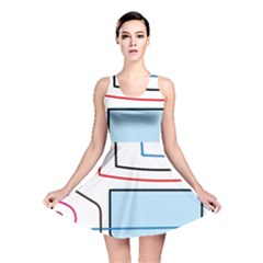 Sketch Line Art Doodles Design Reversible Skater Dress by Grandong