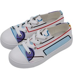 Sketch Line Art Doodles Design Kids  Low Top Canvas Sneakers by Grandong