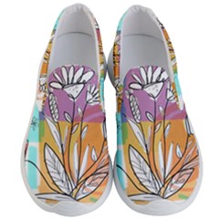 Flower Leaves Foliage Grass Doodle Men s Lightweight Slip Ons by Grandong